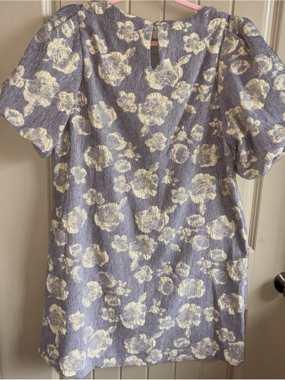 Umgee Gray Dress with Gold Floral Jacquard - Picture 4 of 8